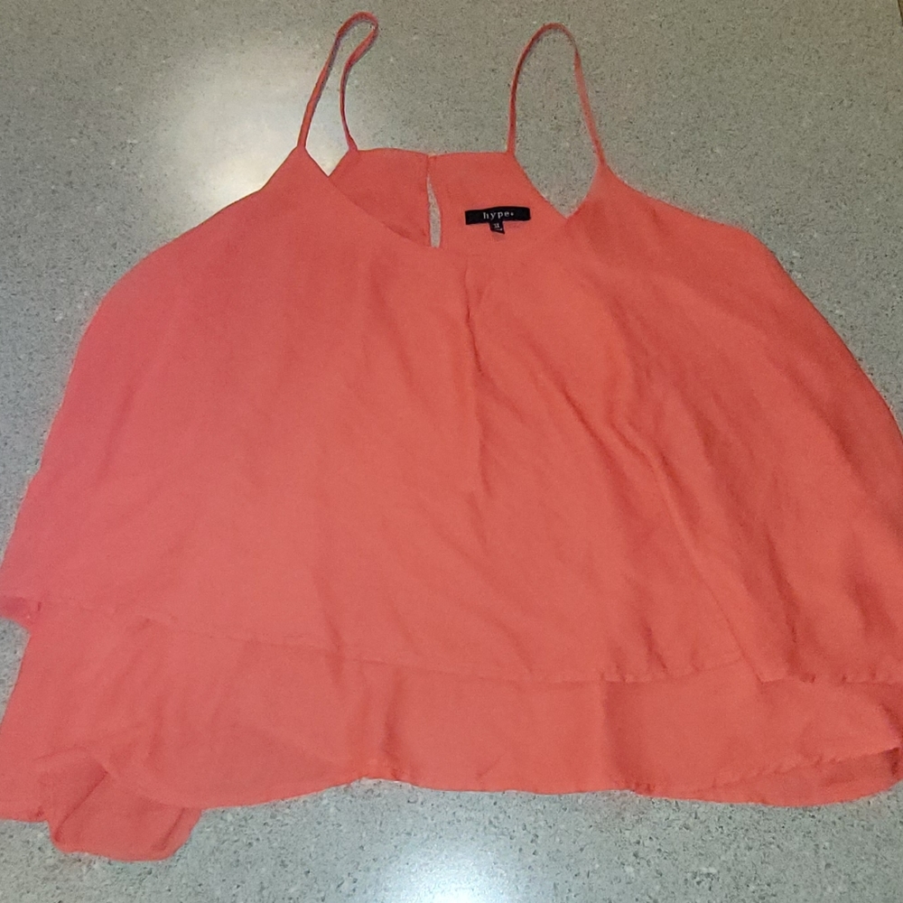 Coral flowy tank top 3X